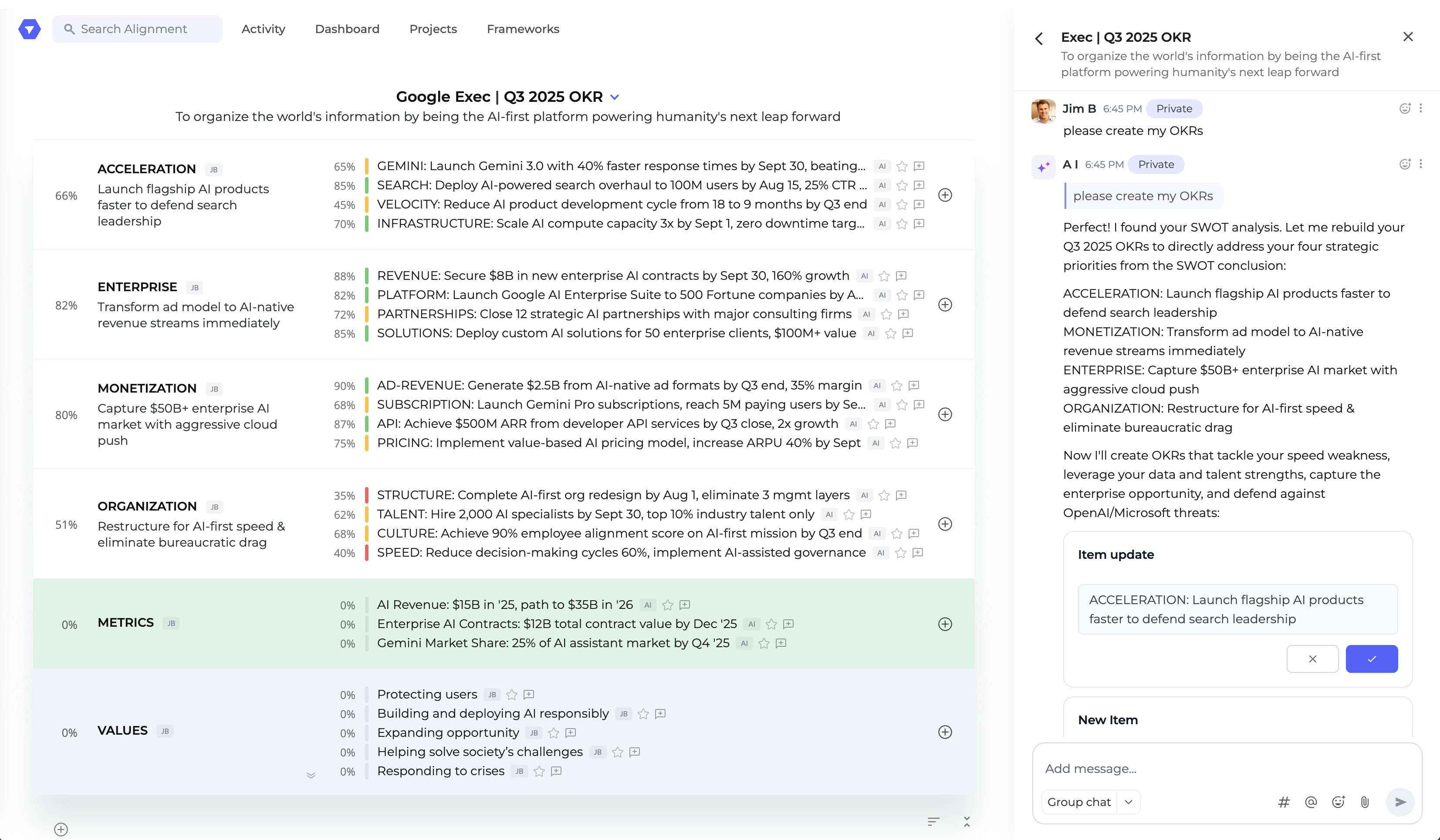 AI OKR Example